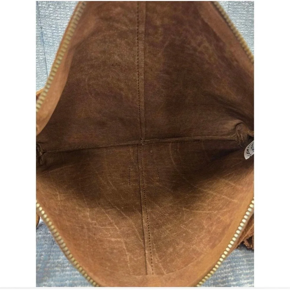 Haute Hippie Style Brown Fringe Crossbody Bag Suede Festival Boho Tassel Bag